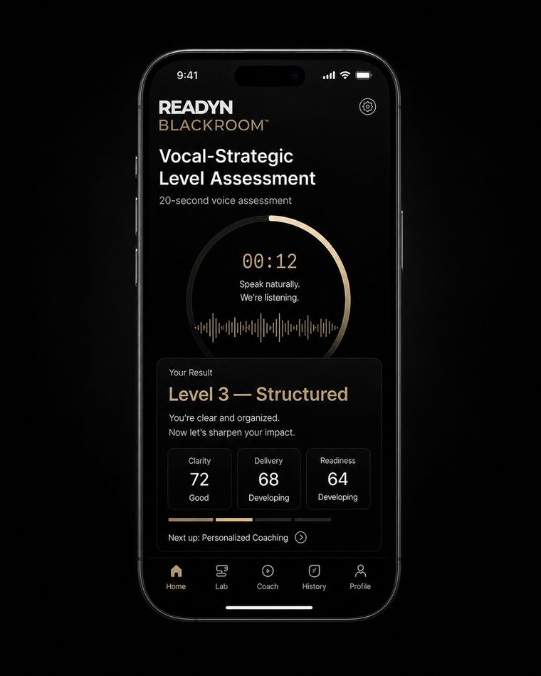 Readyn Blackroom readiness assessment interface
