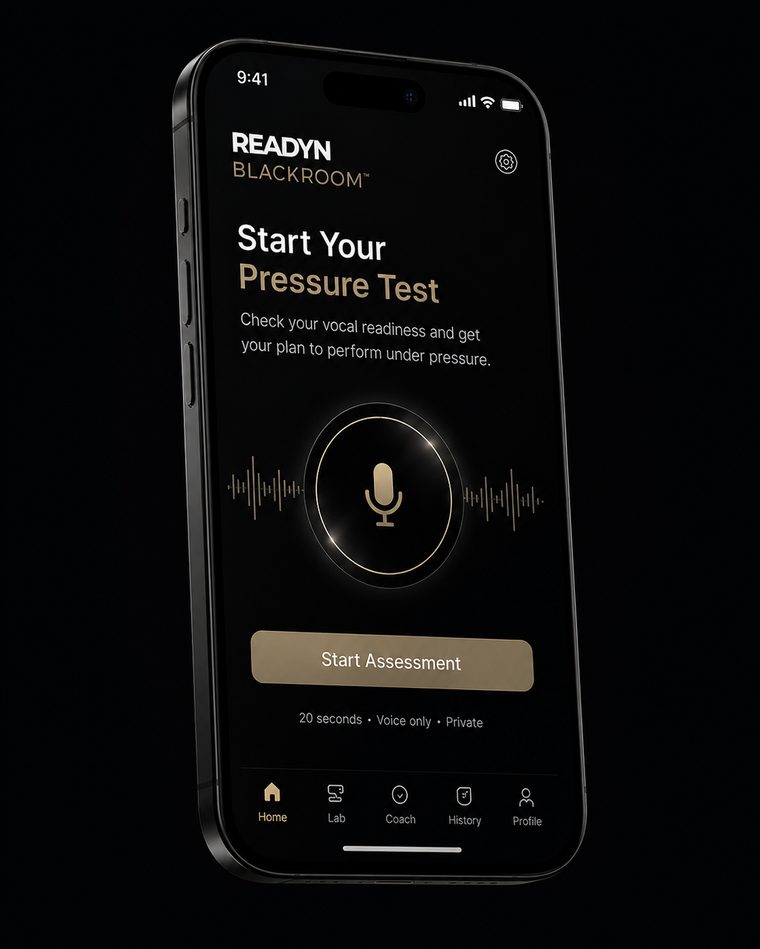 Readyn Blackroom pressure test interface